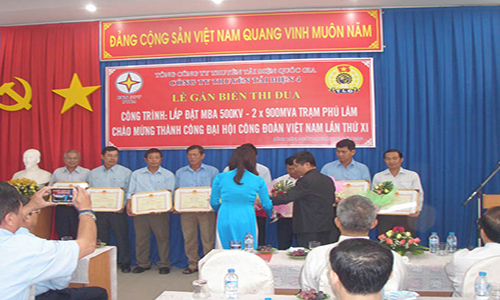 Công ty Tân Lập nhận Giấy Khen từ Tổng Công Ty Truyền Tải Điện Quốc Gia